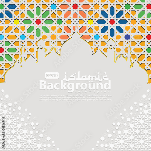 Islamic Background template for ramadan kareem, Ed Mubarak with islamic ornament
