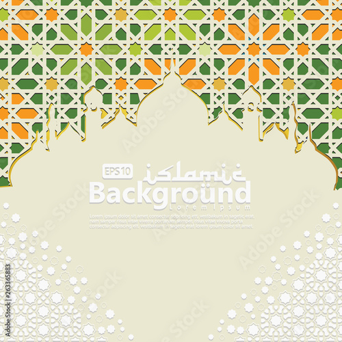 Islamic Background template for ramadan kareem, Ed Mubarak with islamic ornament