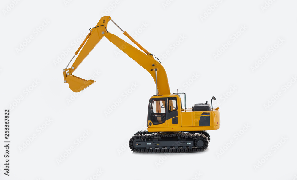 Yellow Excavator loaders on a white background Yellow Excavator loaders on a white background