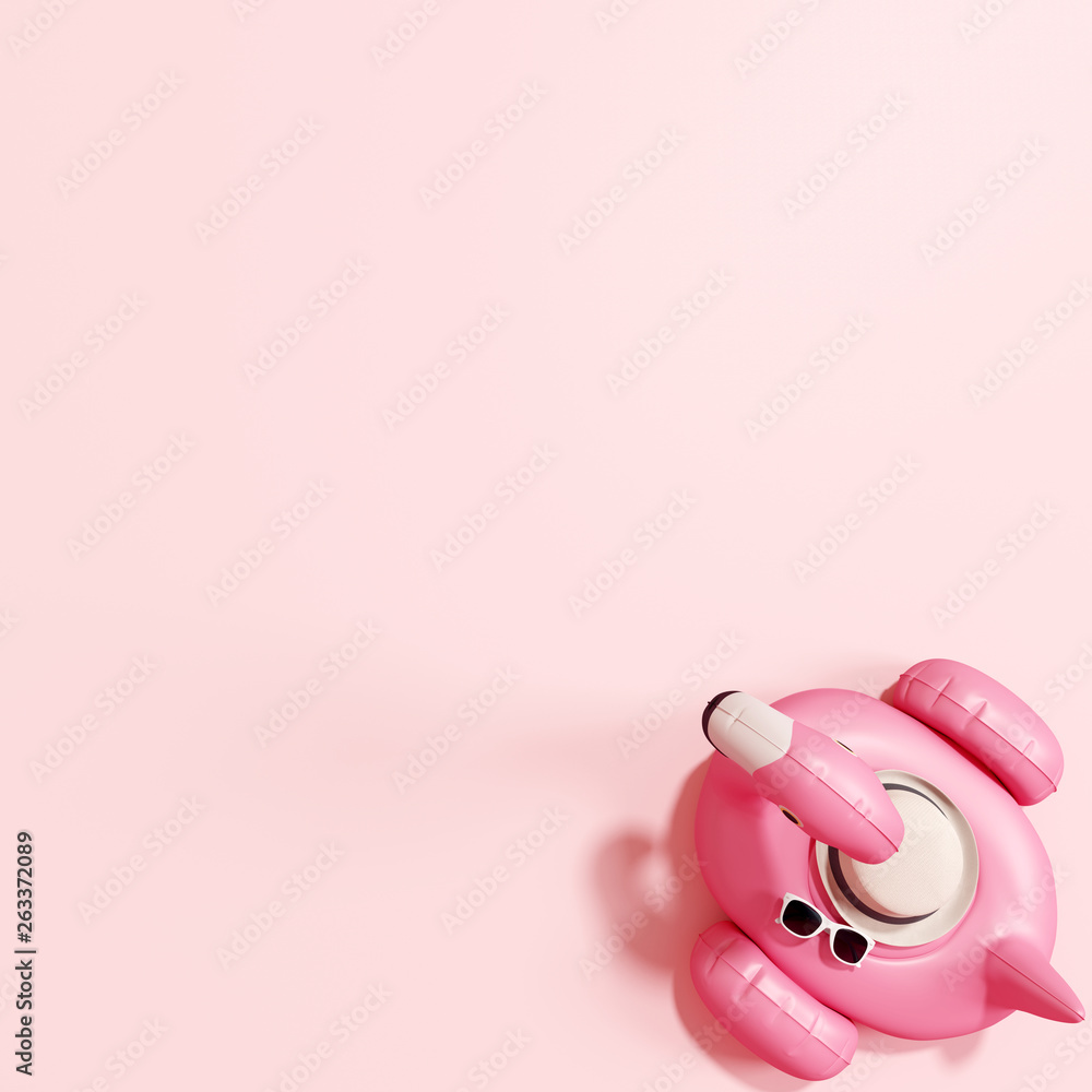sunglasses on pastel pink background 