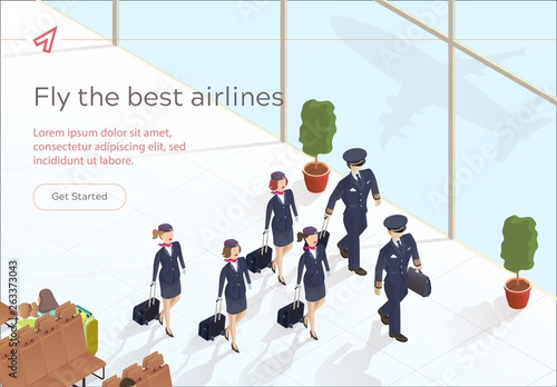 Illustration Fly Best Airlines Aircraft Crew.
