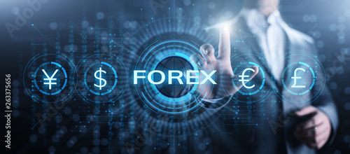 Forex trading currency exchange rate internet investment business concept.