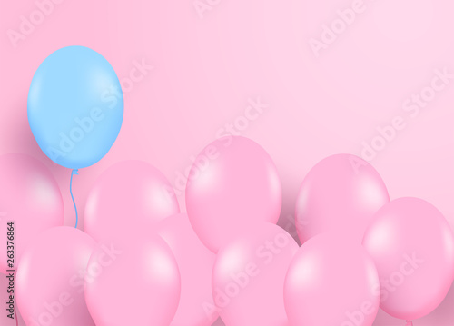 Different business concept. Design with blue balloon and pink balloons . new ideas. creative idea. vector. © lim_pix