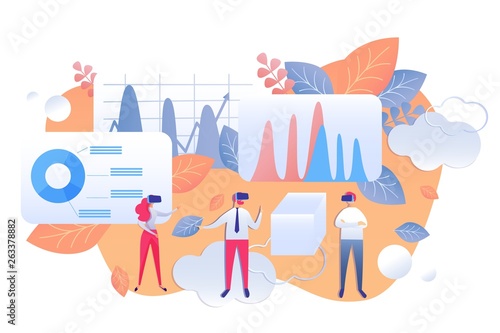 Risk Analysis with Virtual Reality Cartoon Flat.