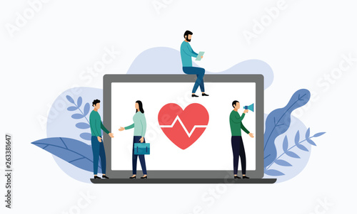 Health insurance, protection health, business concept vector illustration