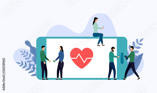Health insurance, protection health, business concept vector illustration