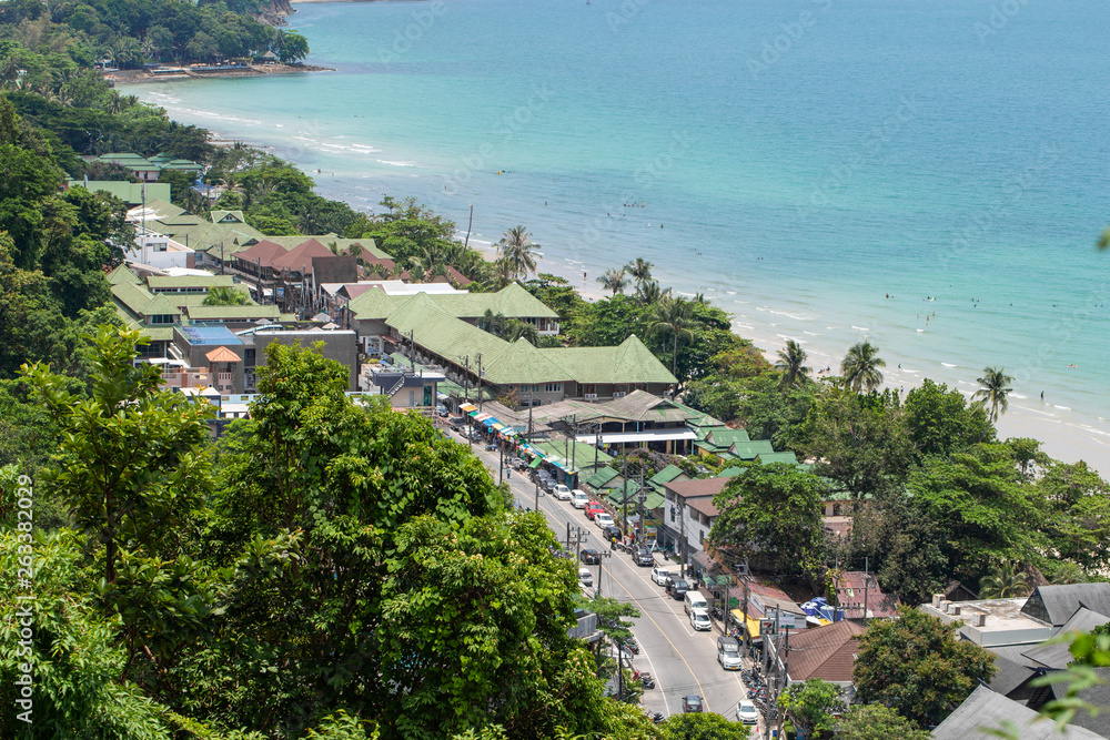 The beauty of Koh Chang, Trat province in the summer. Tourists go to relax on Koh Chang during the summer festival.