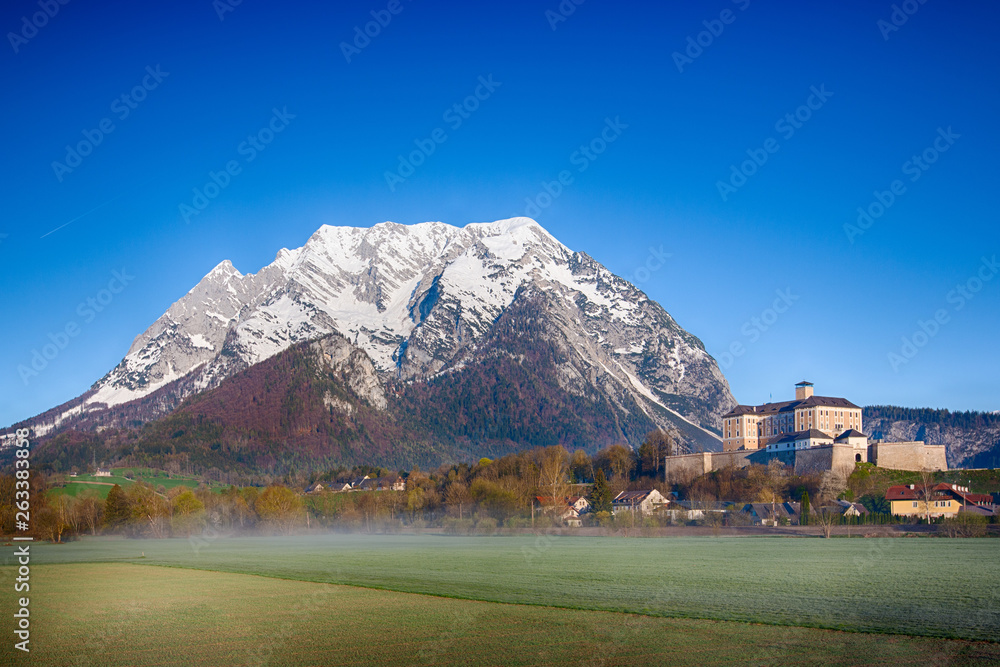 Fototapeta premium Trautenfels and Grimming in Ennstal, Steiermark, Austria