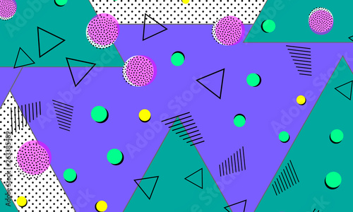 Pop art color background. Memphis pattern