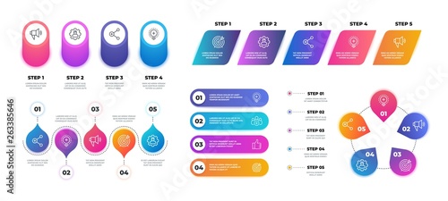 Step 3D infographic. Timeline graph chart, workflow business presentation template, flowchart structure. Vector realistic graph banners technology