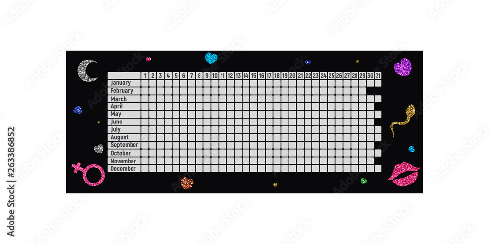 Menstrual period calendar. Menstrual period calendar.