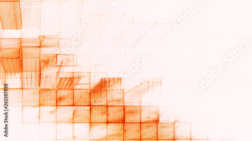 Abstract red on white background element. Fractal graphics 3d illustration. Science or technology concept.