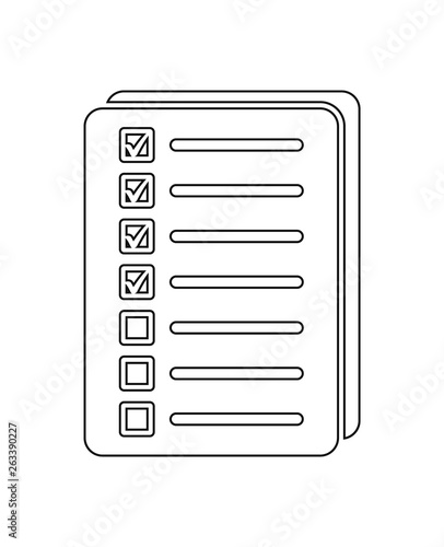Checklist document Icon. Line style vector EPS. © Iconghor