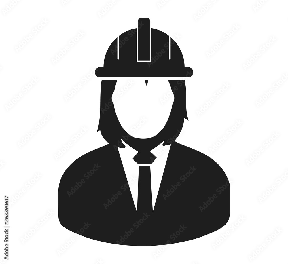Female Engineer Icon. Flat style vector EPS. Female Engineer Icon. Flat style vector EPS.