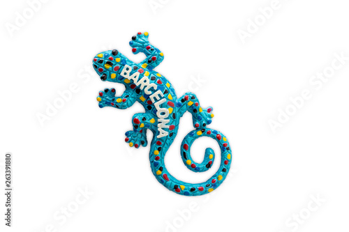 The souvenir magnet from Barcelona, Spain