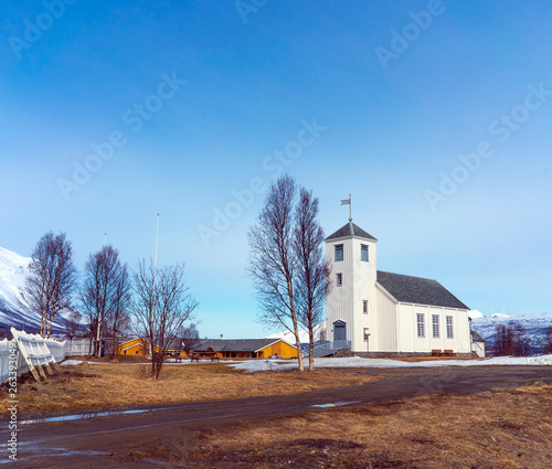 Ullsfjord church, in Troms, Norway