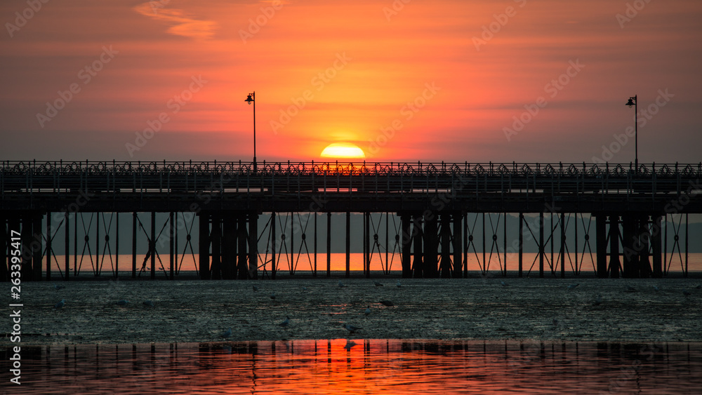 Isle of Wight serene sunset with Ryde pier detail