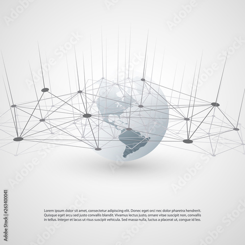 Cloud Computing and Networks Design - Global Digital Connections  Internet Concept Illustration 