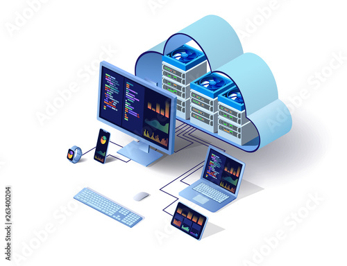 Obraz na plátně Cloud technology computing concept