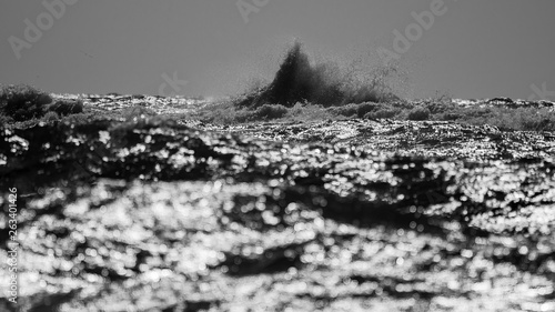 Stormy sea landscape in black and white- Israel