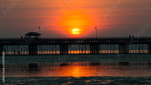 Isle of Wight sunset with Ryde pier detail
