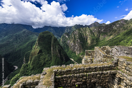 Mountain view from the walls of Machu Picchu