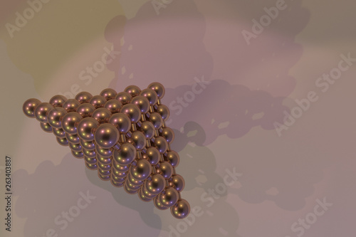 Wallpaper Mural Molecule style concepture inter-locked pyramids. For graphic design or background, sphere geometric. 3D render. Torontodigital.ca