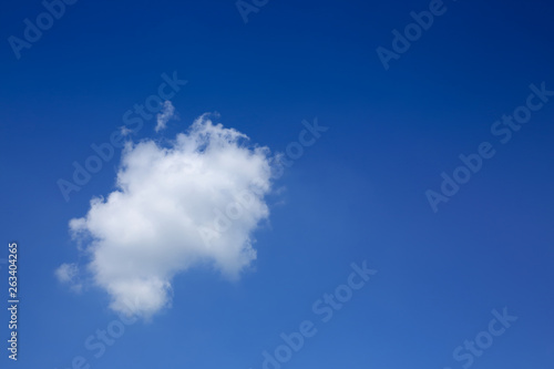 white cloud on clear blue sky background