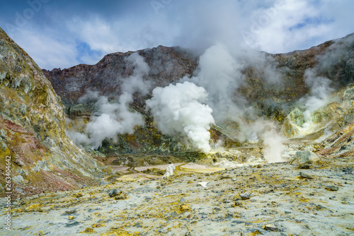 Smoke,volcanic crater,white island,new zealand 20 photo