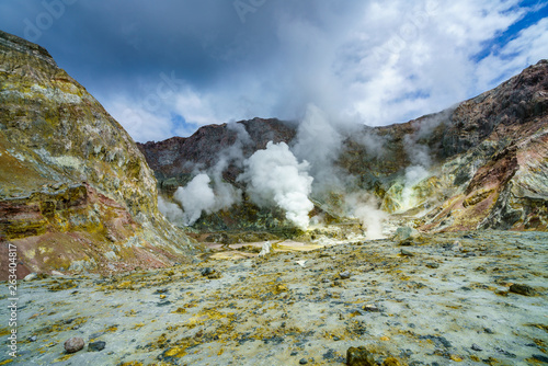 Smoke,volcanic crater,white island,new zealand 21 photo