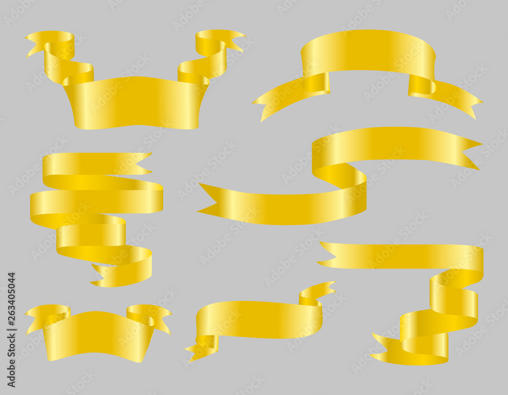 Set of celebration golden glossy ribbon Set of celebration golden glossy ribbon