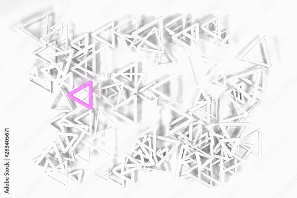 Fototapeta premium Bunch of triangle & star, market differentiation or outstanding, for design texture & background. 3D rendering.