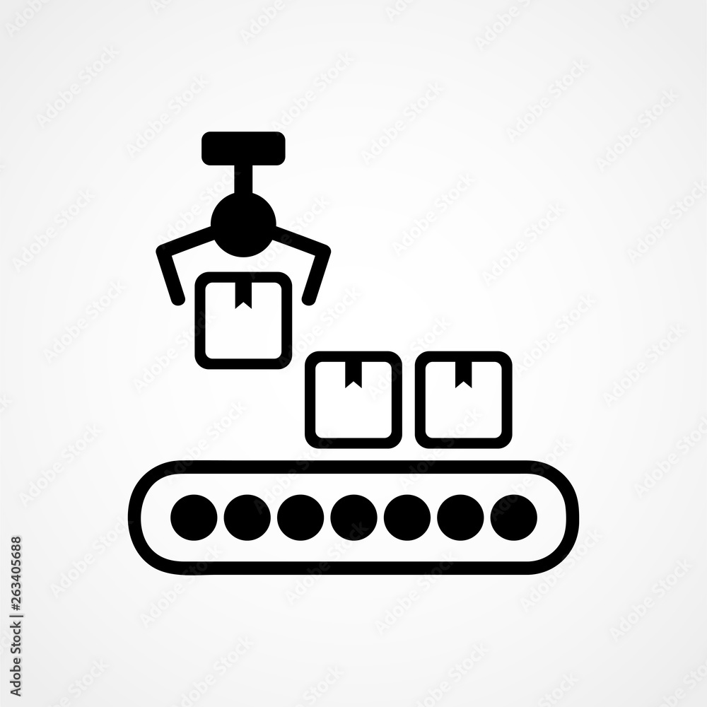 conveyor line icon, production, manufacturing vector pictogram conveyor line icon, production, manufacturing vector pictogram