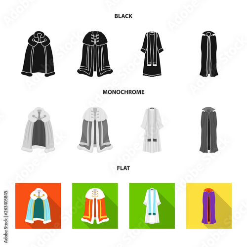 Vector design of material and clothing logo. Set of material and garment vector icon for stock.
