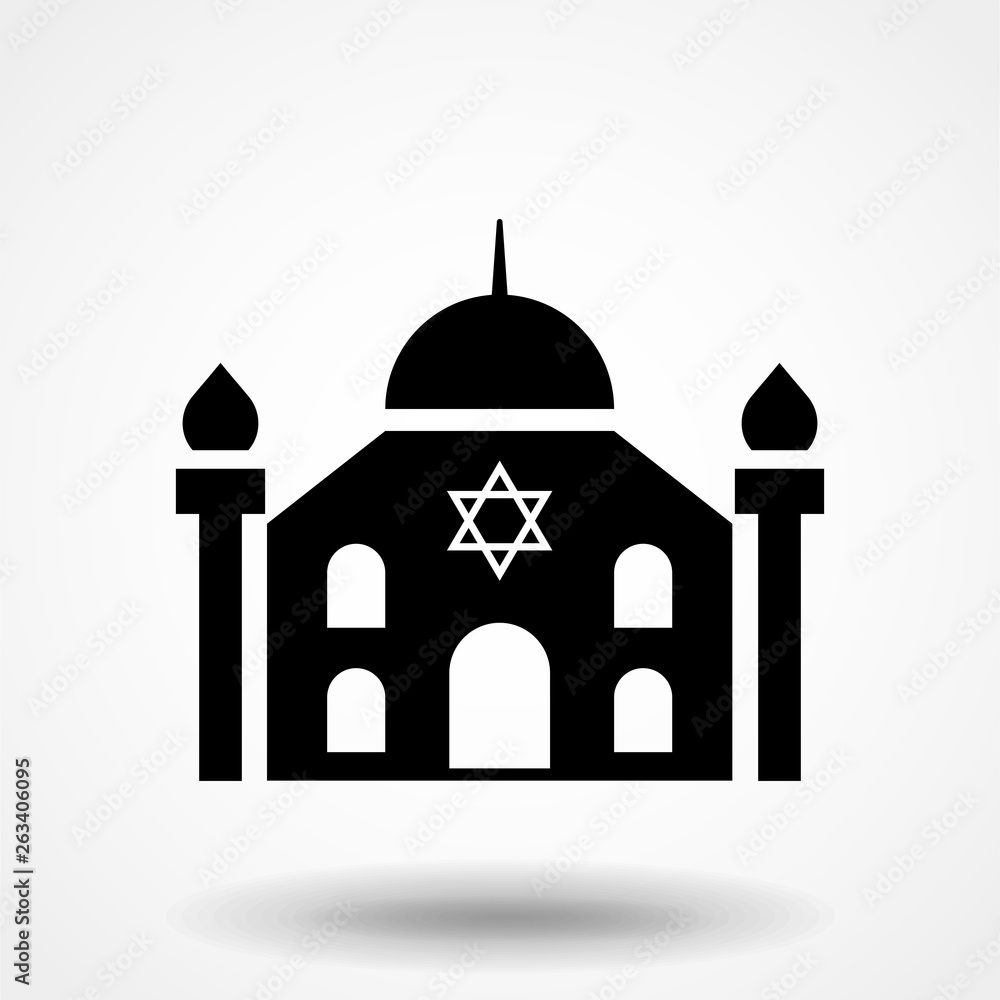 Synagogue icon vector, filled flat sign, solid pictogram isolated on white. Symbol, logo illustration. Pixel perfect