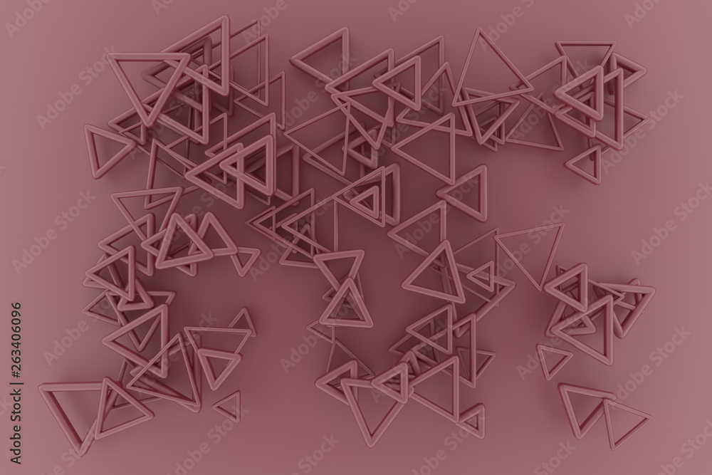 CGI geometric, bunch of triangle & star, view from top for design texture, background. 3D render.