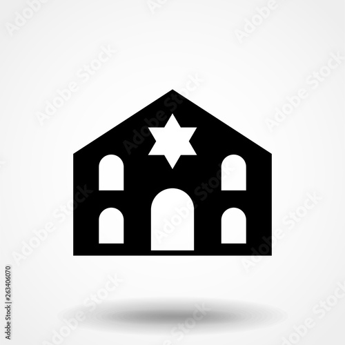 Synagogue icon vector, filled flat sign, solid pictogram isolated on white. Symbol, logo illustration. Pixel perfect