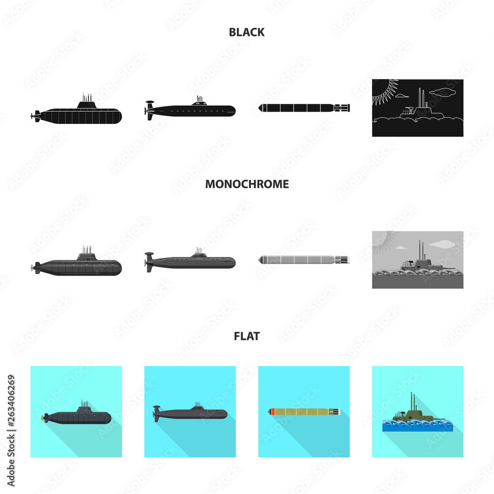 Isolated object of war  and ship symbol. Collection of war  and fleet stock symbol for web.