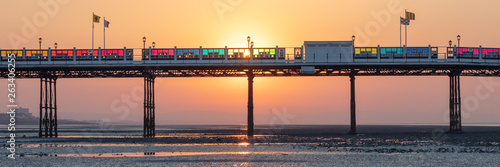 Dawn With Sun Rising Behind Worthing Pier at Low Tide