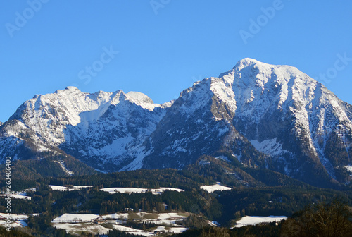 Beautiful Mountains with Snow Blue Nature Landscape