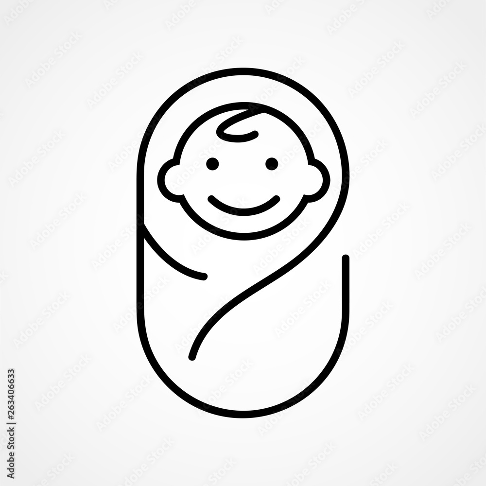 Baby Kid Child Happy Minimalistic Icon Pictogram Symbol Baby Kid Child Happy Minimalistic Icon Pictogram Symbol