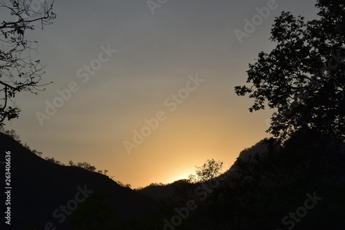 sunset in the mountains