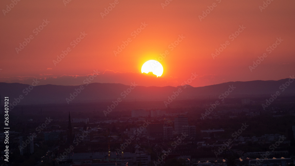 sunset in the mountains