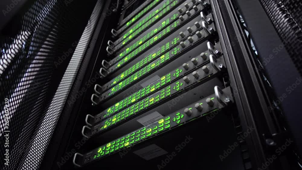 Supercomputer bottom view. The video contains flicker Modern data center. Supercomputer bottom view. The video contains flicker Modern data center.