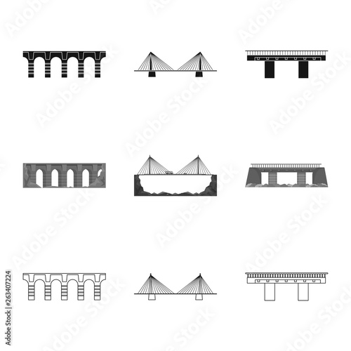 Vector design of connection and design logo. Set of connection and side stock vector illustration.