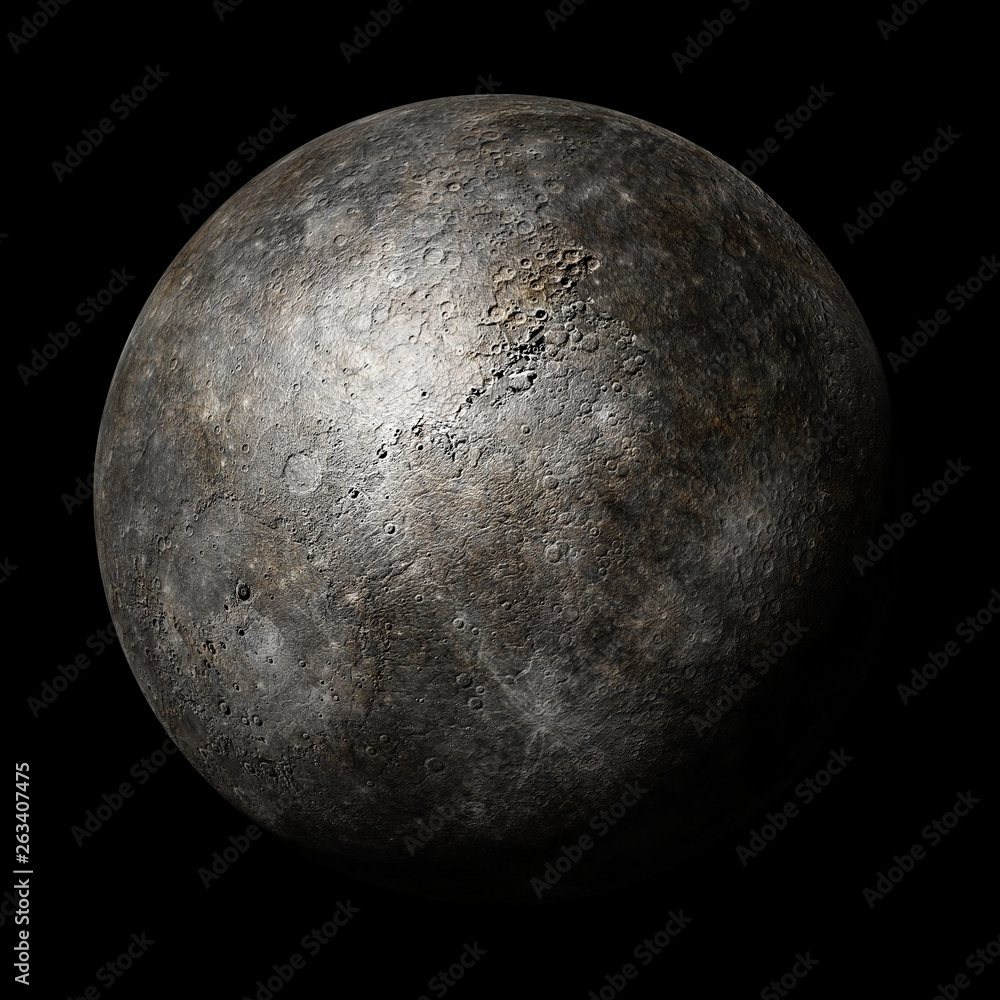 planet Mercury isolated on black background (3d space illustration, elements of this image are furnished by NASA) planet Mercury isolated on black background (3d space illustration, elements of this image are furnished by NASA)