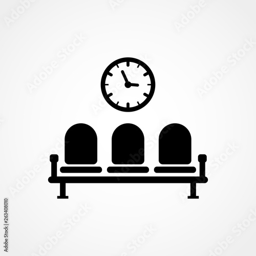 waiting room icon vector design. icon vector glyph style