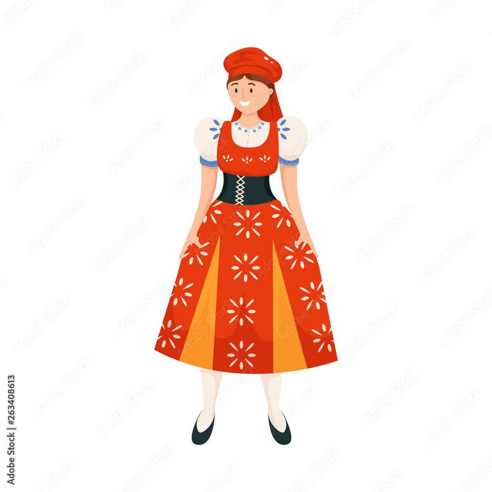 Isolated object of woman and portuguese  icon. Collection of woman and red vector icon for stock.