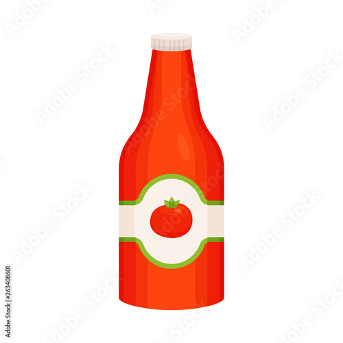 Vector design of bottle and ketchup icon. Set of bottle and spice vector icon for stock.