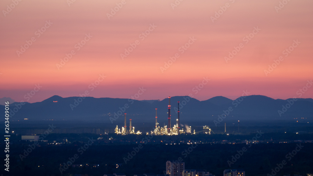 Fototapeta premium industry in sunset